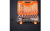 37 Pieces Organized Automotive Repair Tool Kit Portable Socket and Wrench Set Compact Socket Set Sturdy for Roadside Emergency
