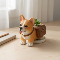 Drainage Hole Corgi Planter Cute Cartoon Design Corgi Succulent Pot Gift Idea Succulent Planter Multifunctional for Desk