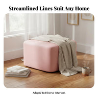 Durable Wood Legs Upholstered Low Stool Multi-Functional Footrest Comfortable Seating Small Seat multipurpose Use for Children, Families, Makeup lovers