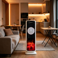 Sleep Mode Column Fan with Front Controls Tall Cooling and Warming Fan Upright Space-Saving for Bedroom, Living Room, Office