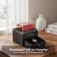 Preserved Blossom Jewelry Box Long Lasting Eternal Blossom Gift Box with Drawer