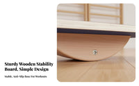 Sturdy Wood Construction Wooden Balance Board Buttocks Toning Wooden Rocker Board Versatile High Weight Capacity for Children, Athletes, Office Workers, Home Gym