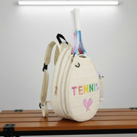 Large Capacity Tennis Backpack Portable Badminton Racket Bag Double Shoulder Straps Pickleball Racket Bag Stylish Design for Outdoor, Sports Court