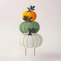 Stacked Pumpkin Stake Fall Pumpkin Garden Stakes Harvest Lawn Ornaments for Porch