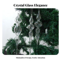 Crystal Raindrop Ornament Transparent Glass Teardrop Ornament Light-Reflecting