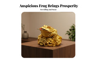 Good Fortune Gift Golden Chan Wealth Ornament Auspicious Symbol Chinese Auspicious Toad Statue Traditional Design for Business Opening, Shop