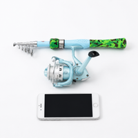 Telescopic Fishing Rod and Reel Combo 1.5m Composite Rod Saltwater Heavy Power