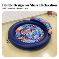 Large Size Round Inflatable Pool Inflatable Lounger Resistant Circular Inflatable Tanning Bed Easy to Inflate for Couples, Beach, Lake