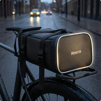 Water-Resistant Motorbike Rear Seat Bag Mesh-Textured Motorcycle Rear Bag Straps Straps Travel Gear Black