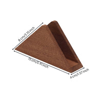 Warm Brown Desktop Tissue Dispenser Rounded Edges Wood Tissue Holder Accessible Slot Wooden Napkin Holder