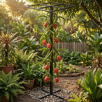 Metal Plant Trellis Tall Trellis with Grid Top Vertical for Gardeners, Flowerpot, Balcony, Greenhouse
