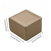 Stitched Edges PU Leather Watch Box Rigid Hinged Watch Box Compact Storage Case Gift Idea
