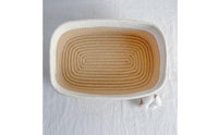 Two-Tone Woven Cotton Rope Basket Rounded Corners Cotton Rope Basket Soft Open-Top Organizer Bin Decorative