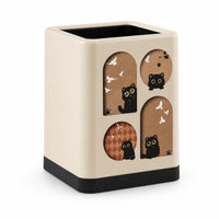 Cream-Colored Trash Can with Lid Square Trash Bin with Lid Elegant Wastebasket Matte for Bedroom