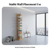 Space-Saving Vertical Corner Bookshelf Invisible Design Bookcase Stable Leaning Structure Storage Rack Multi-Tier Shelving for Apartment Dwellers, Book Lovers, Office Workers, Small Areas, Living Room, Study, Bedroom