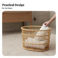 Woven Trumpet container Flared Shape Towel Holder Sturdy Handles for Homeowners
