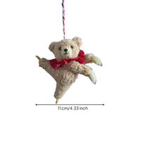 Soft Toy Decoration Ornament Curly-Textured Bear Ornament with Festive for Collectors, Ballet Lovers, Christmas Tree, Backpacks, Nursery