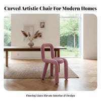 Bold Design Cylindrical Frame Chair Unique Shape Vanity Stool Designer Aesthetic Accent Seating Multi-Functional for Interior Designers, Adults, Homeowners, Makeup Room, Boutique, Home Office, Entryway