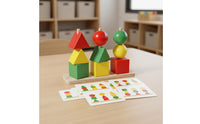 Wooden Geometric Shape Sorter Early Education Geometric Block Sorting Game Color Matching Assembling Toy for Young Children