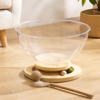 Space Capsule Cat Bed with Turntable Toy, All-Season Semi-Enclosed Pet House
