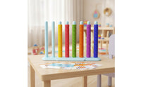 Educational Pattern Color Sorting and Stacking Game Fine Motor Color Sorting Game with Cards Logical Pattern Building Toy with Rods Tactile for Preschoolers, Toddlers, Homeschool, Classroom
