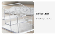 Acrylic Business Card Holder Minimalist Design Desktop Name Card Organizer Office Supply for Countertop, Reception Desk, Commerce Show