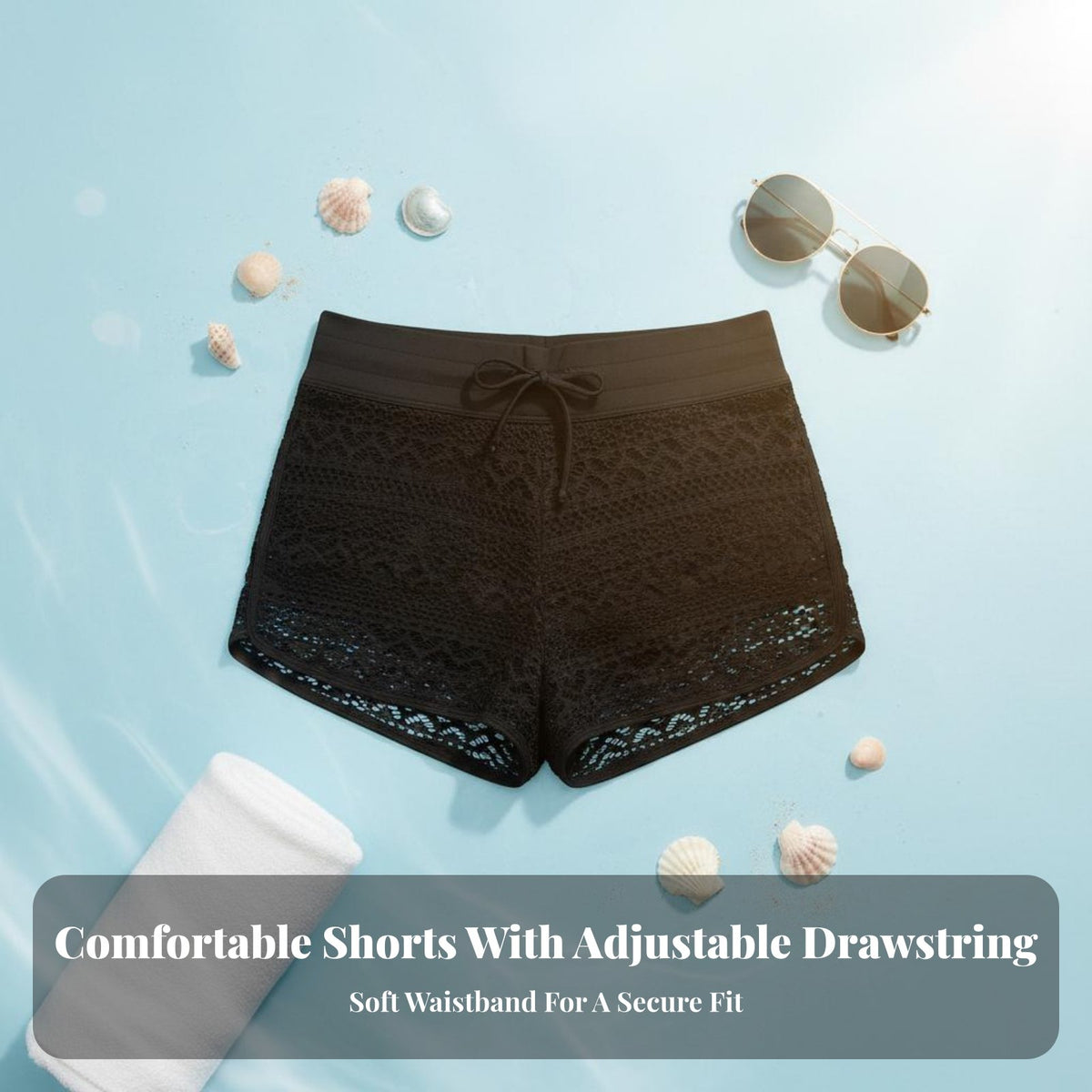 Lace Swim Shorts Plus Size Available High Waisted Swim Shorts Sexy Design for Adults, Swimming, Vacation, Water Sports