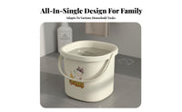 Bucket and Basin Set Large Capacity Dorm Room Utility Bucket Versatile Portable Water Pail with Handle for Students, Home, Garage, Camping