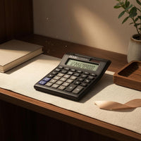 Black Two-screenScreen Calculator Memory Keys Slanted Calculator Standard Functions Office Supply