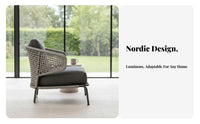 Woven Rope Armchair Nordic Appearance Woven Rope Lounge Chair Handwoven Design Outdoor Furniture for Homeowners, Business-Grade Buyers, Sunroom