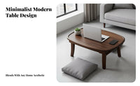 Modern Minimalist aesthetic Foldable Floor Table Space-Saving Foldable Leg Table Multi-Purpose Household Furniture Sturdy Construction for Tea lovers, Apartment Dwellers, Living Room, Bedroom, Small Spaces, Bay opening