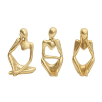 3 Pieces Abstract Figurines Modern Meditating Statues Decorative for Desk