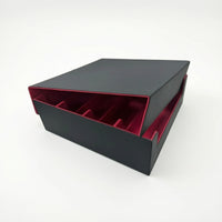 Textured Trading Card Storage Box with Dividers Shielded Trading Card Storage Box Sturdy Long-Lasting for Collectors, Gamers, Desktop Organization