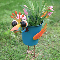 Decorative Cartoon Bird Flower Pot Whimsical Bird Design Pot Sturdy for Kindergarten, Lawn, Balcony