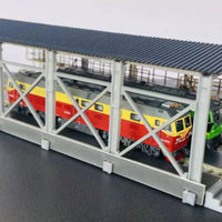 N-Scale Locomotive Shed Miniature Station Depot Industrial Locomotive Depot Paintable for Collectors