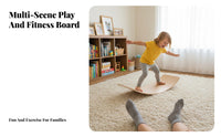 Multi-Purpose Wooden Balance Board Builds Core Strength Kids Wobble Board Long-Lasting Natural Wood Children's Toy Heavy Duty for Toddlers, Indoor, Playroom