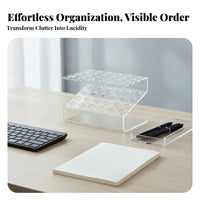 Transparent Acrylic Pen Rack Glossy Clear Pen Display Circular Slots