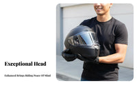 Full-Coverage Headgear High-Strength Shell Double Visor Helmet Removable Washable Liner for Men, Women, Daily Commuting