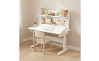 Tilting Desktop Kids Desk and Chair Set Stable Structure Kids Desk Chair Set Multiple Storage Options Children's Hutch Study Table Solid Wood Core for Students