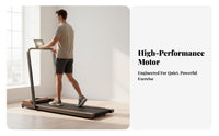 Space Saving Foldable Treadmill Quiet Operation Compact Home Treadmill Shock Absorption Foldable Walking Pad LED Display for Apartment, Office, Under Desk