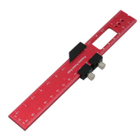 Engraved Measurements Woodworking Marking Ruler Metal Tightening Knobs Angle Marking Ruler Anodized Red Hand Tool Rectangular Cutout for DIYers