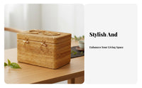 Lidded Rattan container with Handle Portable Design for Beach, recreational area, Nature Lovers