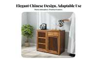Chinese Design Wooden Tea Brewing Cabinet Solid Wood Construction Living Room Furniture Multi-Functional Storage Center Table Space Saving for Homeowners, Apartment Dwellers, Families, Home Office