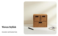 Multi-Drawer Organizer Rattan Weave Design Organizing Box Pull-amethod Drawers