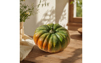 Pumpkin Prop Realistic Pumpkin with Stem Ribbed Decorative Foam Pumpkins for Autumn Display, Harvest Decor