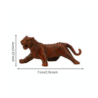 Exquisite Craftsmanship Brass Tiger Figurine Finely Detailed Solid Copper Tiger Statue Unique Gift Solid Brass Creature Sculpture Handheld Plaything for Feng Shui Enthusiasts, Collectors, Office Desk, Bookshelf, Car Dashboard