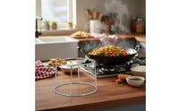 Stainless Steel Pot Rack Rustproof Pizza Pan Riser Wok Support Easy to Clean Wok Support Holder Versatile