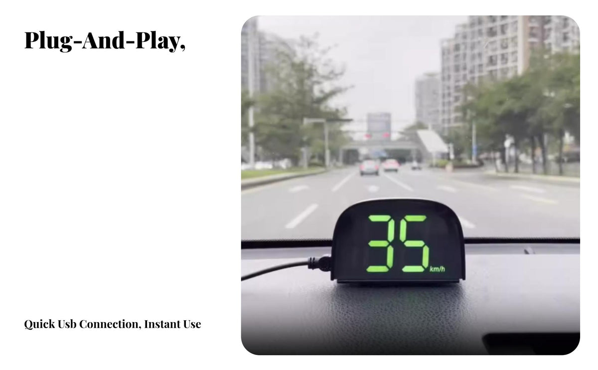 HUD Pace Measurement Unit Easy Install Vehicle Head-up Display Miles per hour/KMH Switchable Universal Vehicle HUD