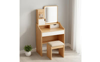 Makeup Table with Storage Shelves Modern Minimalist Style Small Dressing Table Set for Women