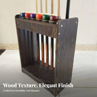 12-Hole Floor Cue Rack Sturdy and Stable Freestanding Hardwood Wood Cue Rack Space Saving Wooden Billiard Holder for Pool Owners, Man Cave